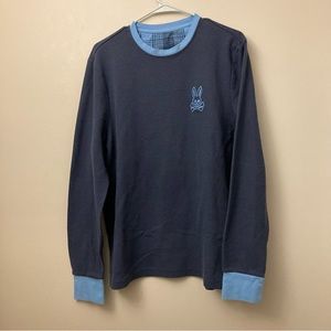 psycho bunny waffle knit thermal lounge shirt.